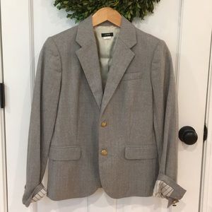 J. Crew Wool Flannel Schoolboy Blazer in Gray